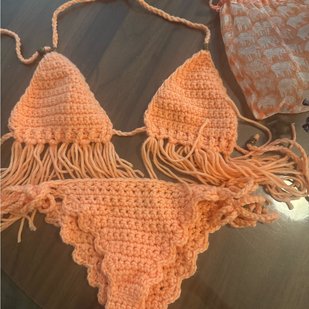 Crochet Orange Bikini Set